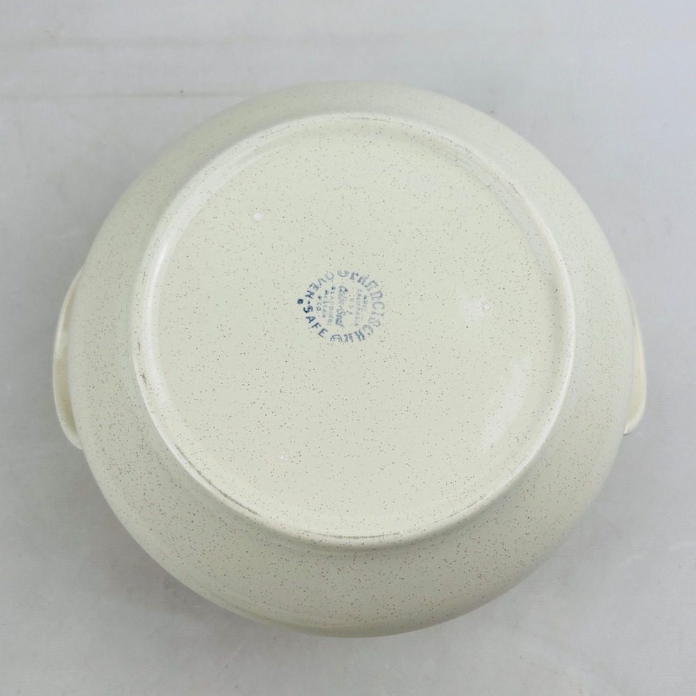 Franciscan Autumn Round Covered Casserole Dish 2 qt Leaves Speckled Vintage MCM - Picture 7 of 10